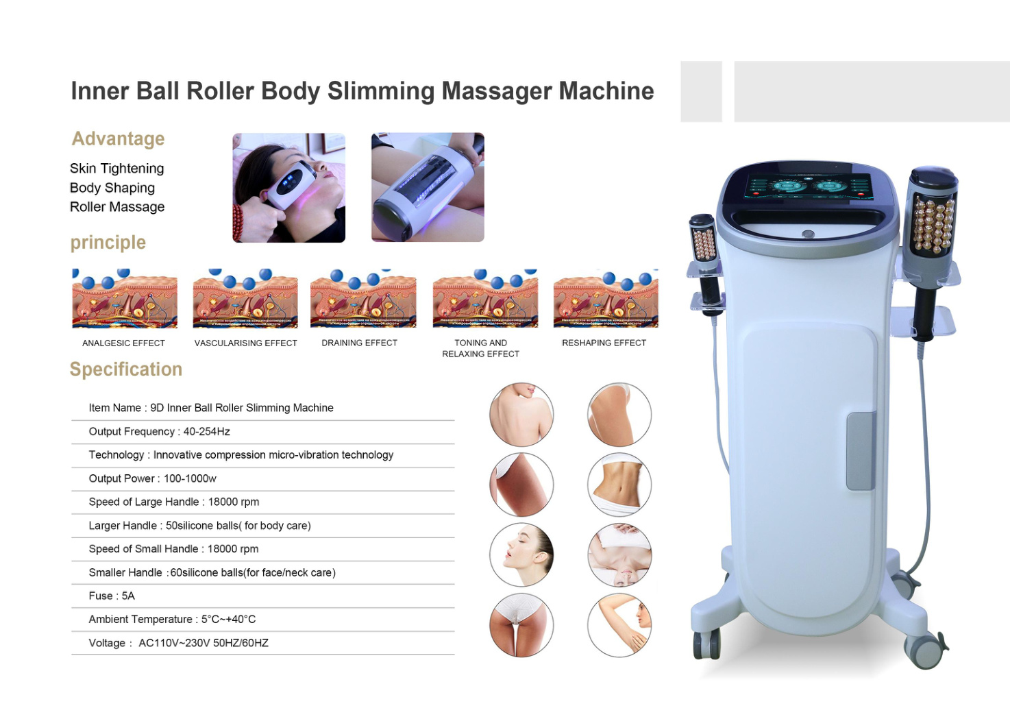 9D Inner Ball Roller Body Slimming Massager Machine